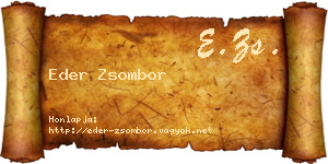 Eder Zsombor névjegykártya